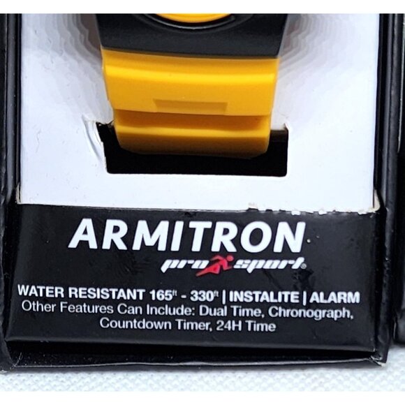Armitron Pro Sport Yellow-Black Watch: Water-Resistant with Dual Time & Chronogr - Picture 11 of 15